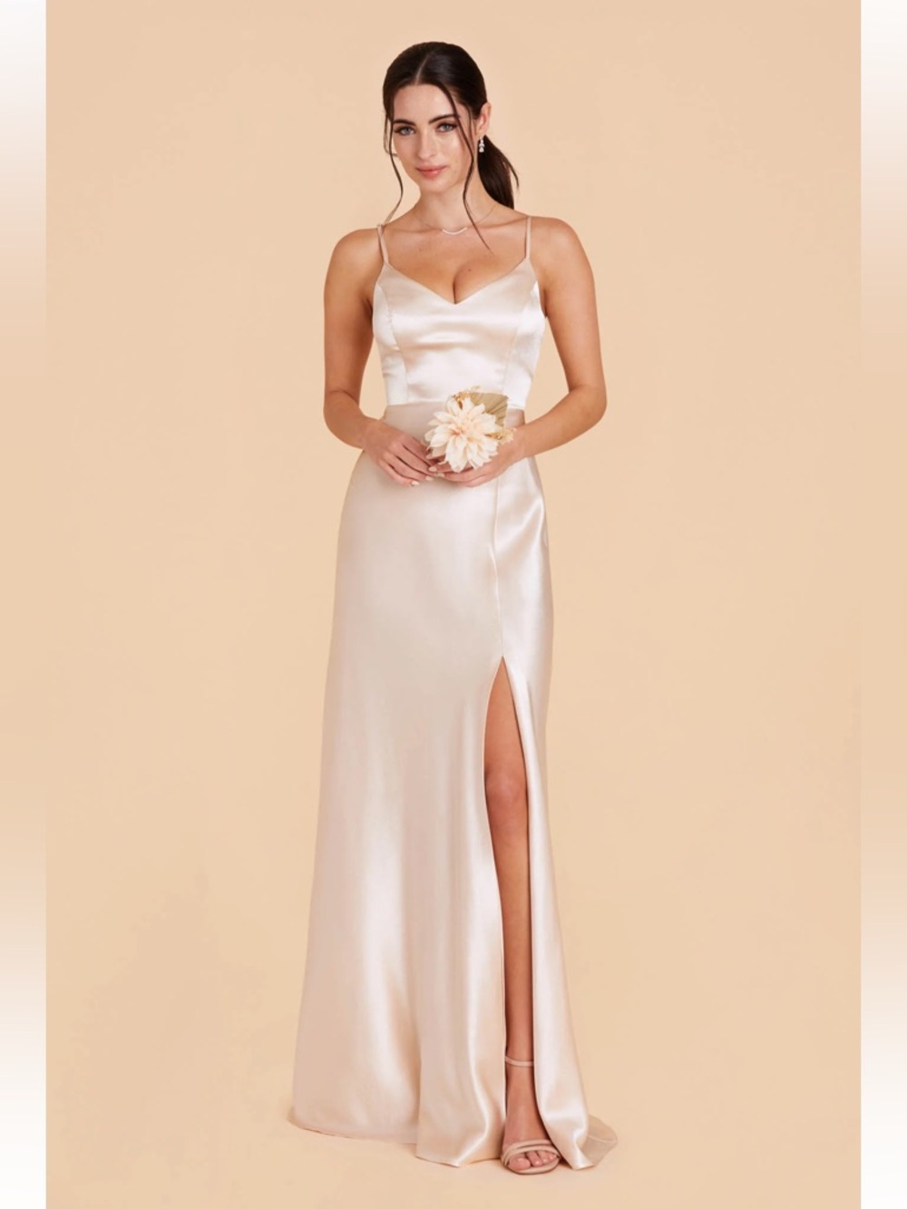 Jay Dress - Shiny Satin Champagne